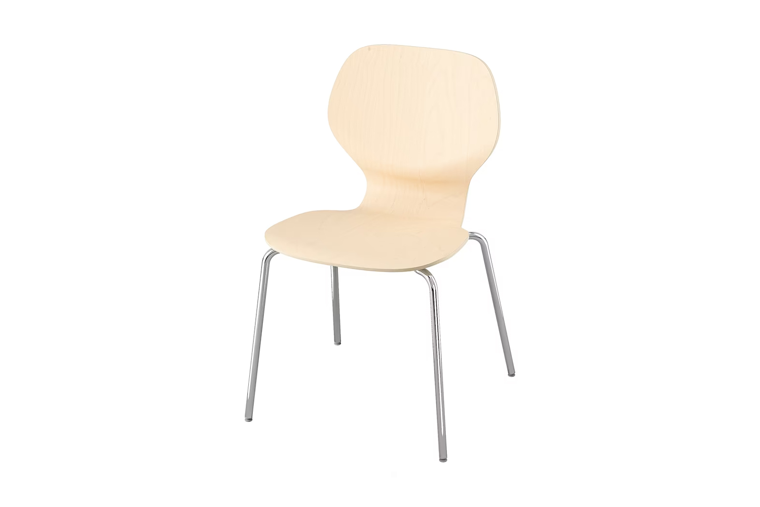 IKEA Sigtrygg Chair in light birch wood with a curved backrest.