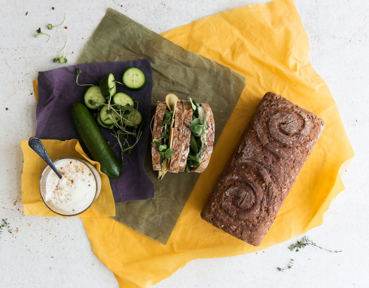 An assortment of colorful, patterned beeswax wraps in a starter set.