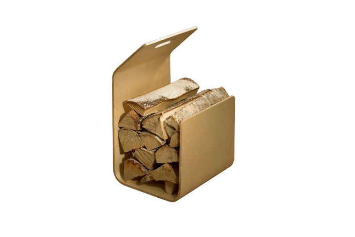Artek Kanto Firewood Rack in a natural birch finish.