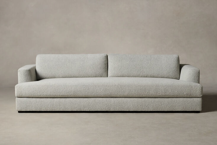 Maiden Home Varick Sofa in Woolen Bouclé Cliff upholstery.