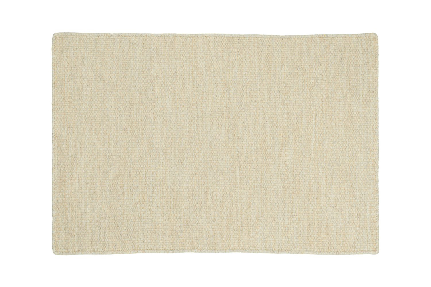The Tottenham Thick Woven Wool Rug by Hook & Loom in a natural cream color.