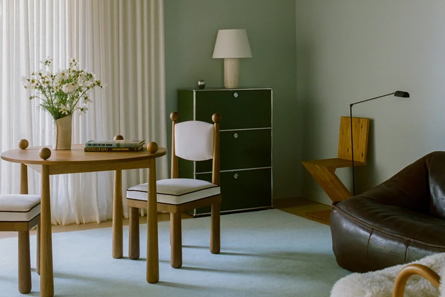 Text overlay reading 10 Easy Pieces: Non-Toxic Rugs on a clean interior background.