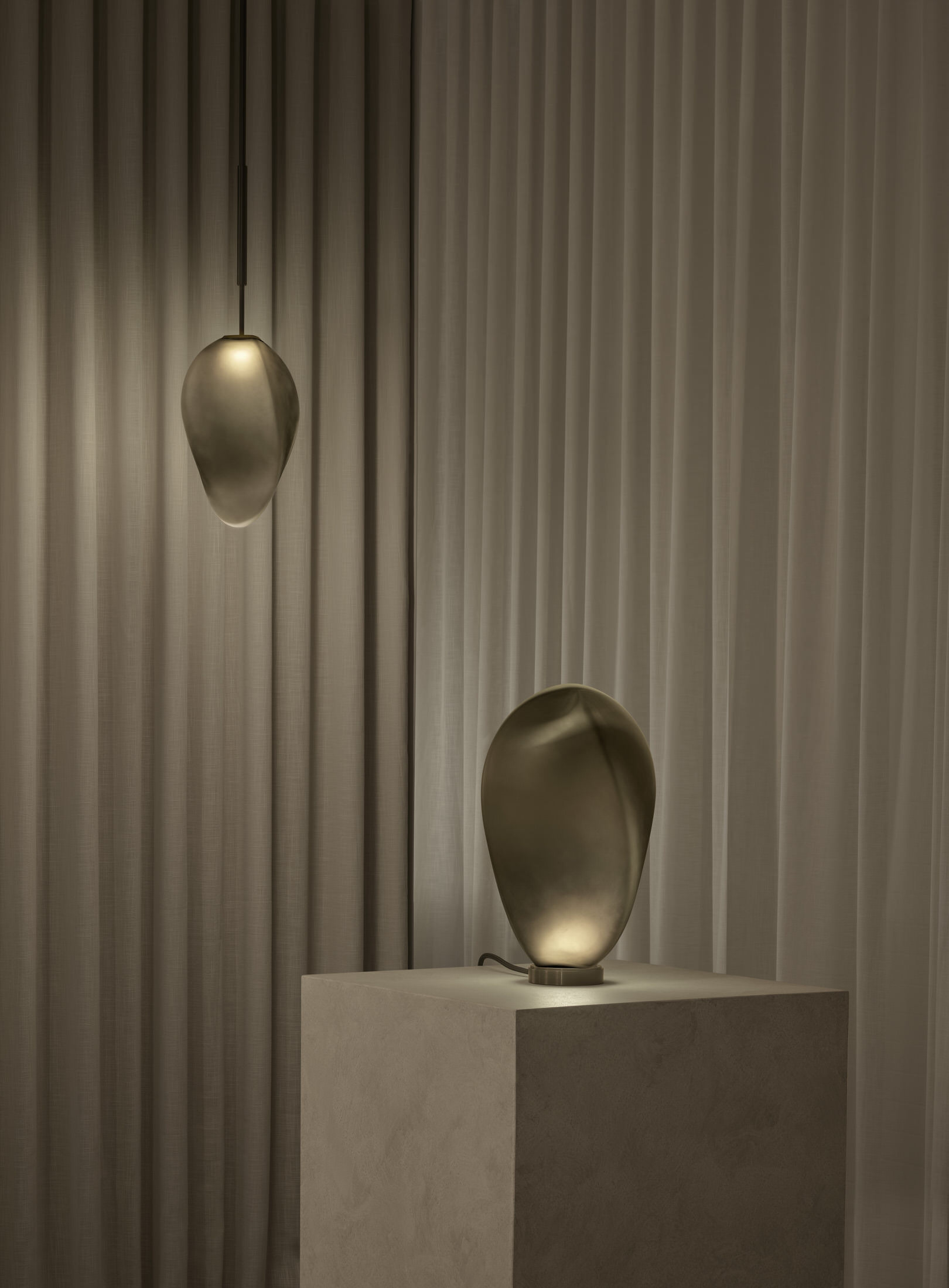 Installation view of various Ross Gardam lighting collections at Milan Design Week.