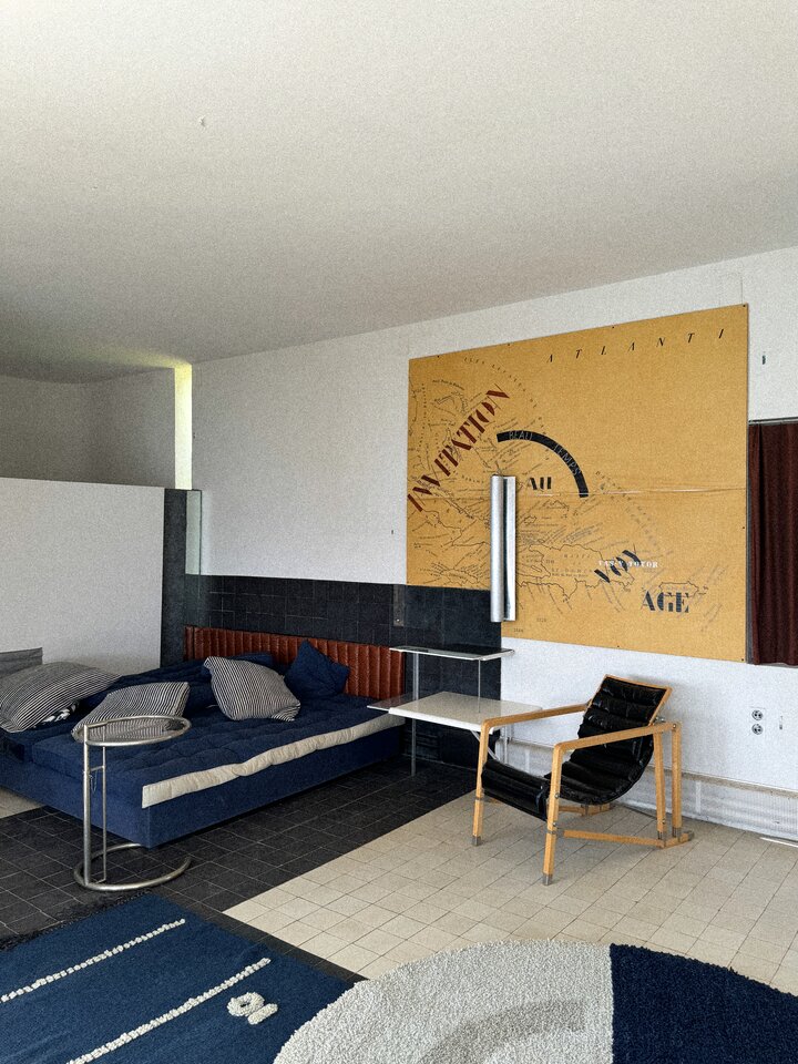 A wide shot of a multi-functional room utilizing various divider types.