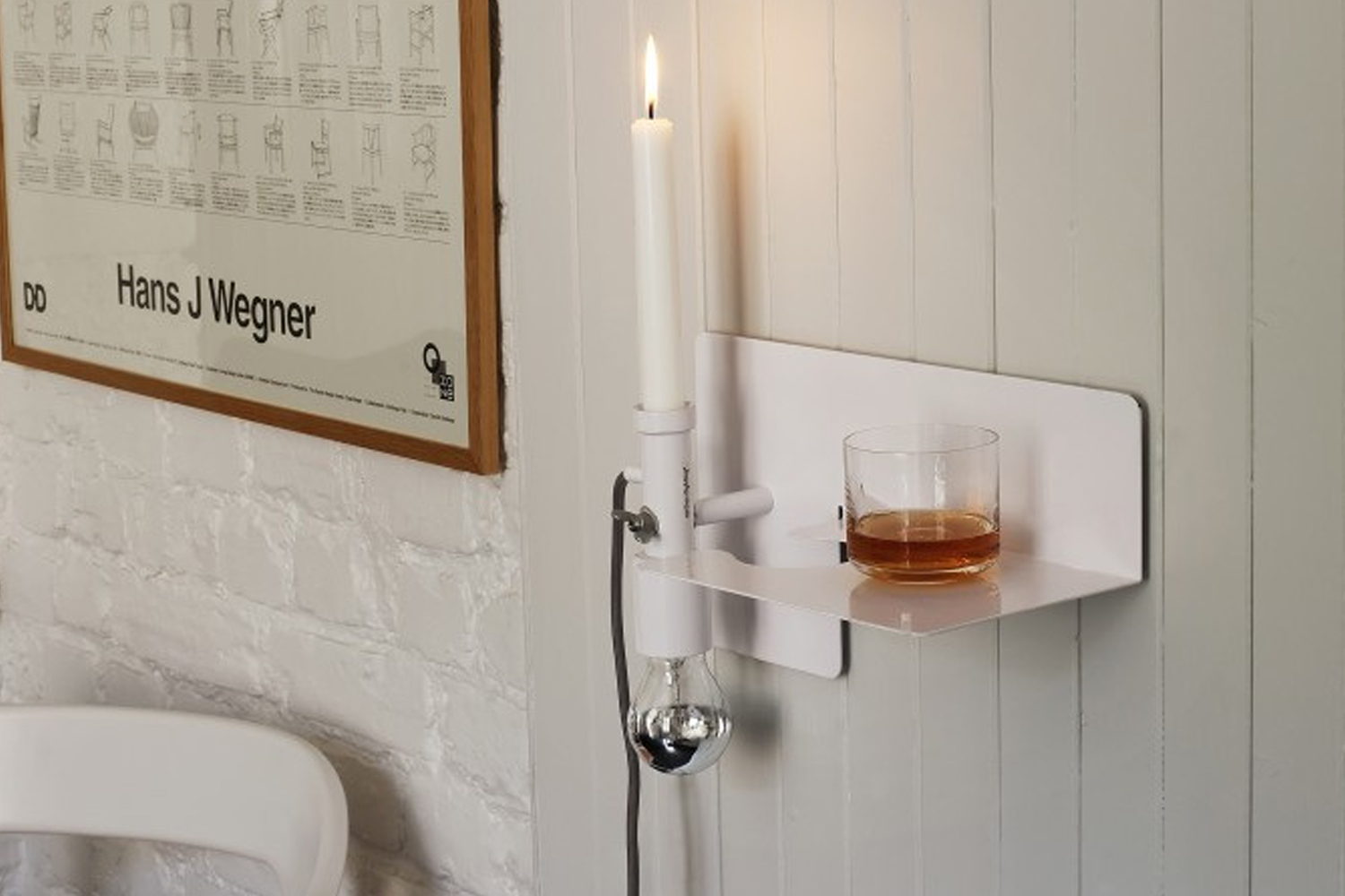 A collage of diverse bedside wall shelf lamp designs.