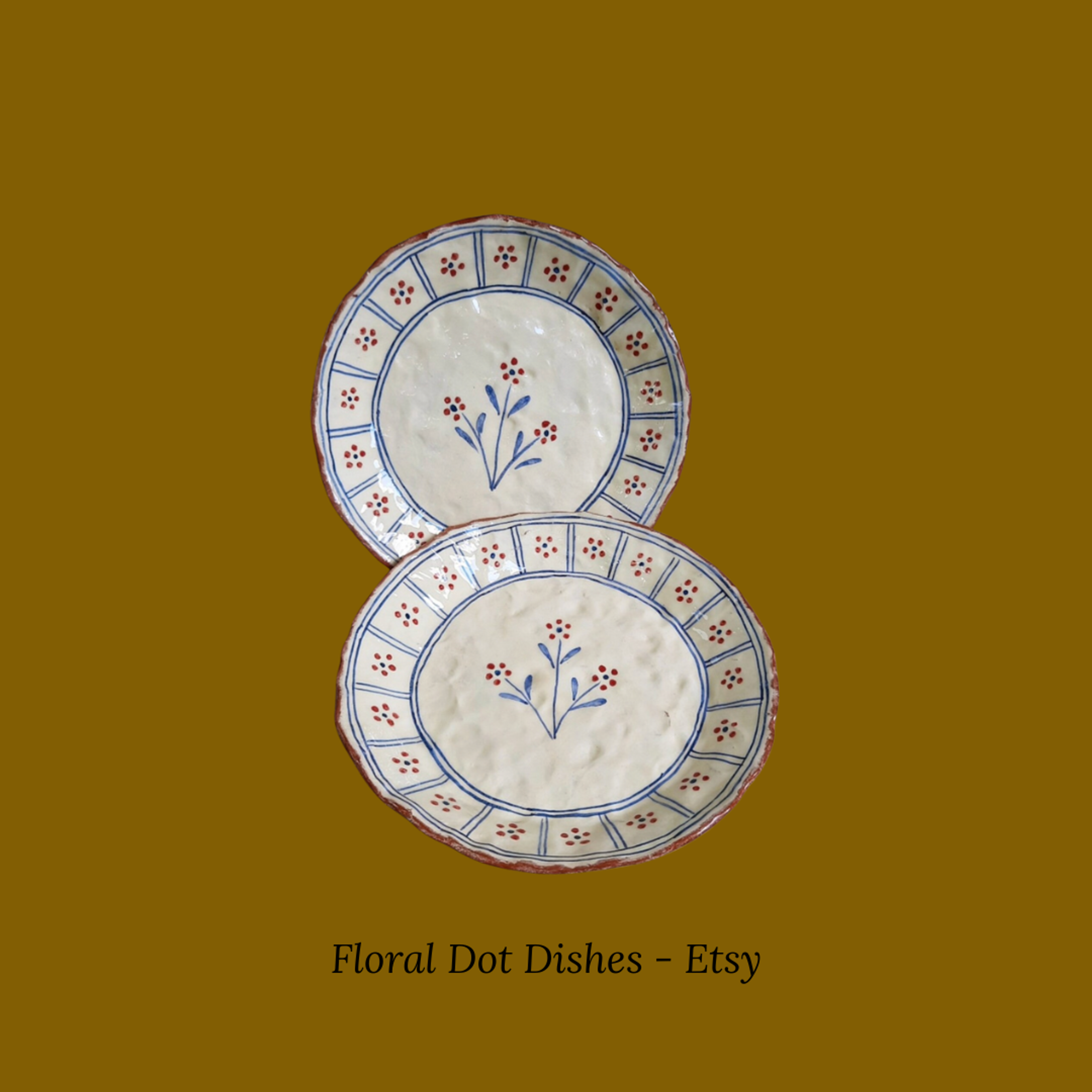 A stack of various mismatched but harmonious artisanal plates and platters.