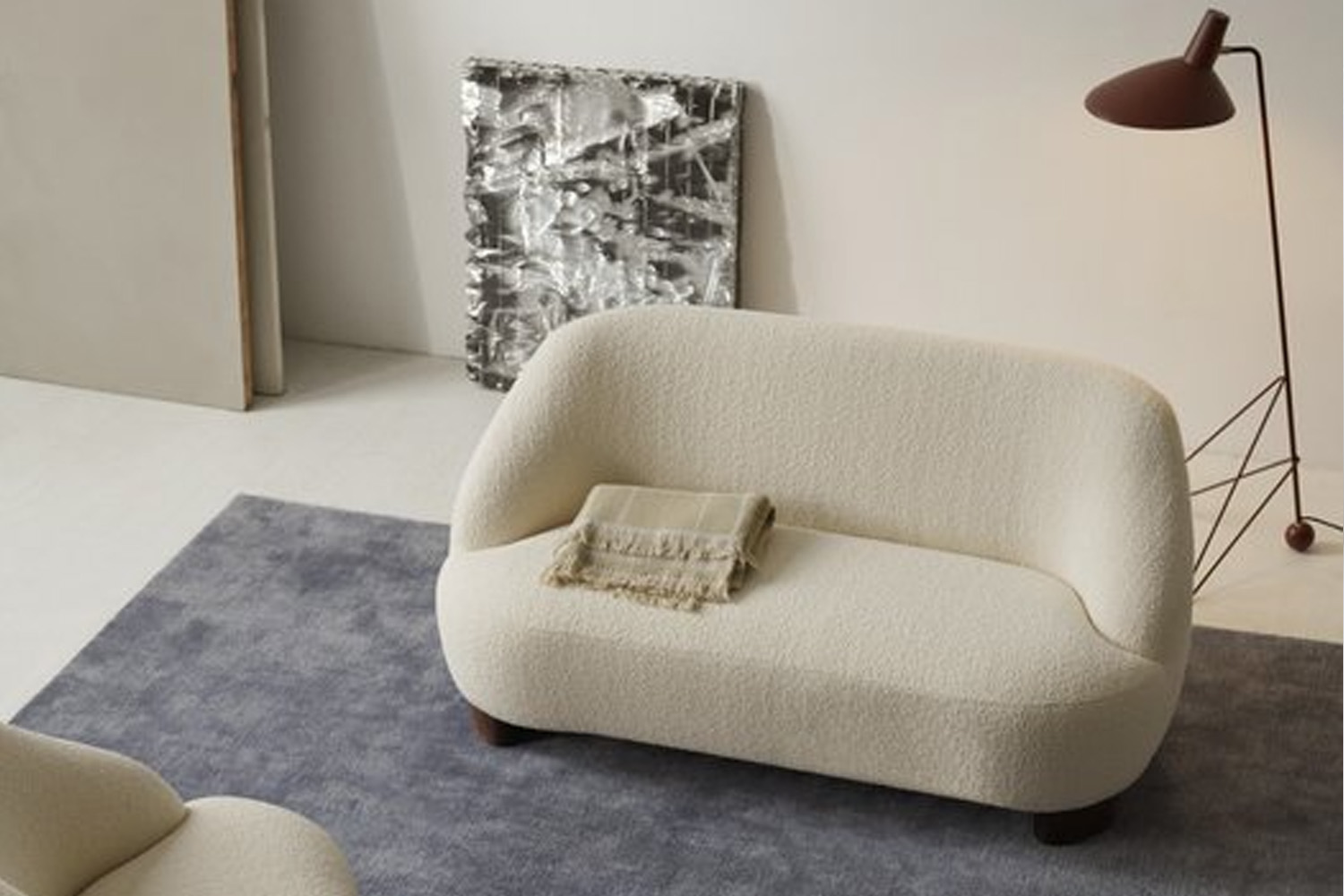 The Margas LC3 2-Seater Sofa by Louise Liljencrantz in a textured fabric.