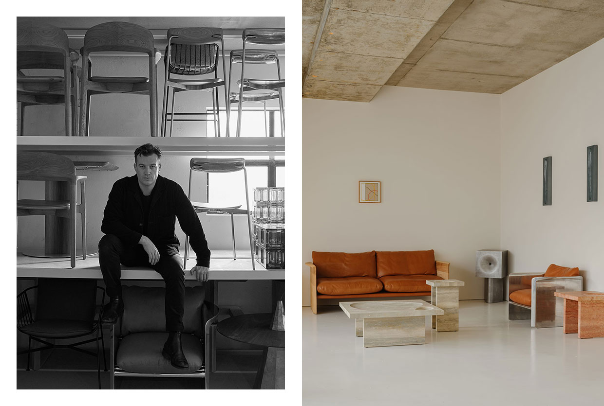 A curated view of the studio gallery featuring various chairs and tables from different collections.