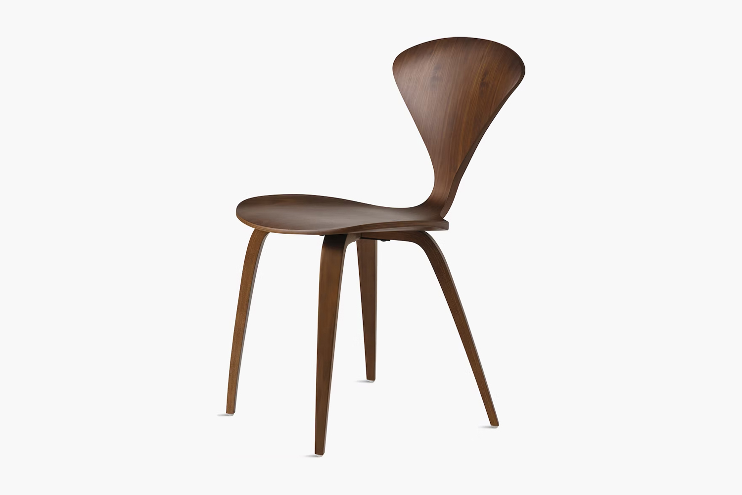 Cherner Side Chair featuring a distinct tapered waist and molded plywood construction.
