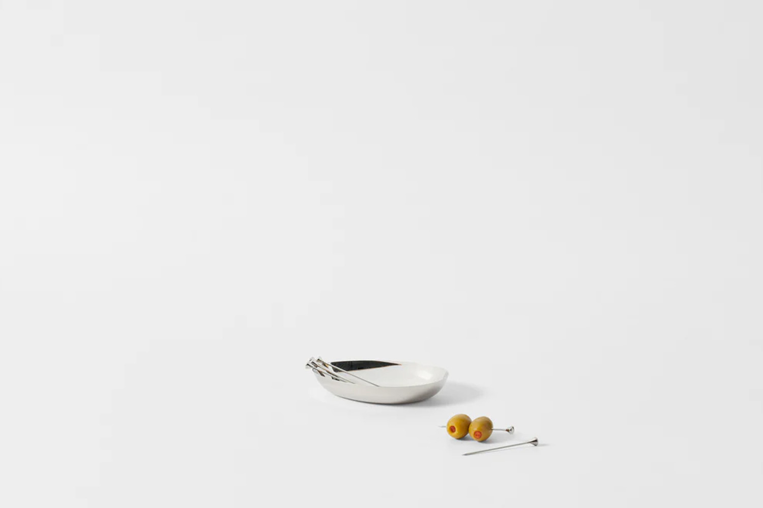 Georg Jensen Sky Cocktail Sticks in a polished stainless steel finish.