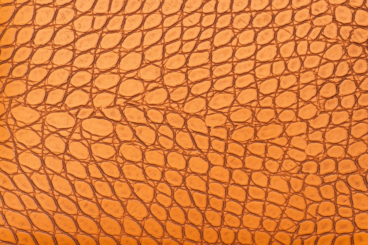 Close-up of high-quality brown leather grain showing natural characteristics