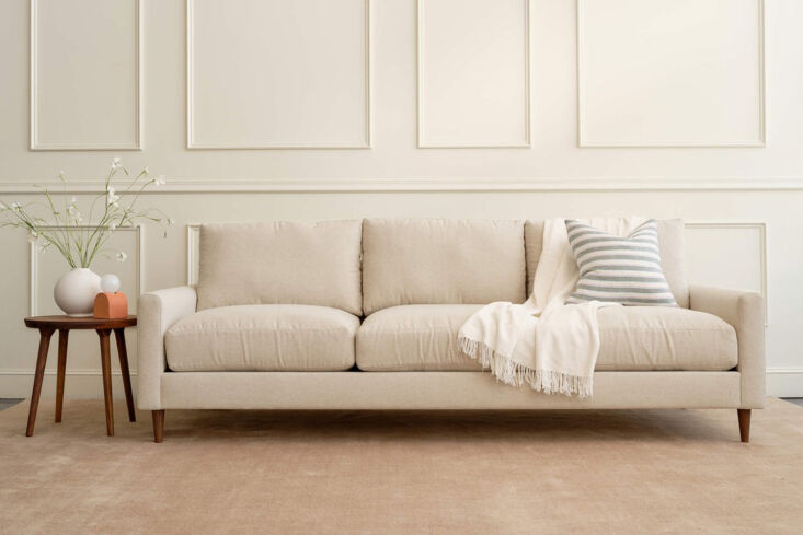 Medley Lala Sofa in a neutral upholstery with natural latex cushioning.