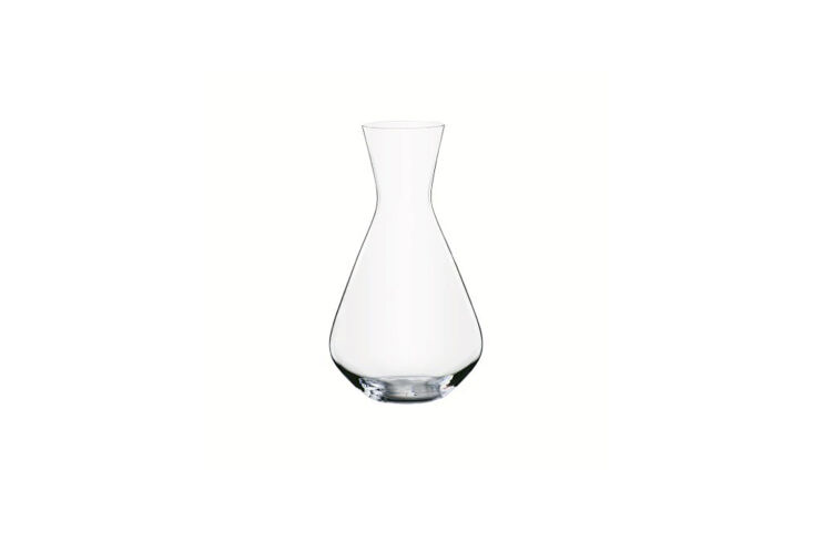 The Spiegelau Casual Wine Decanter featuring a wide base and sleek neck.
