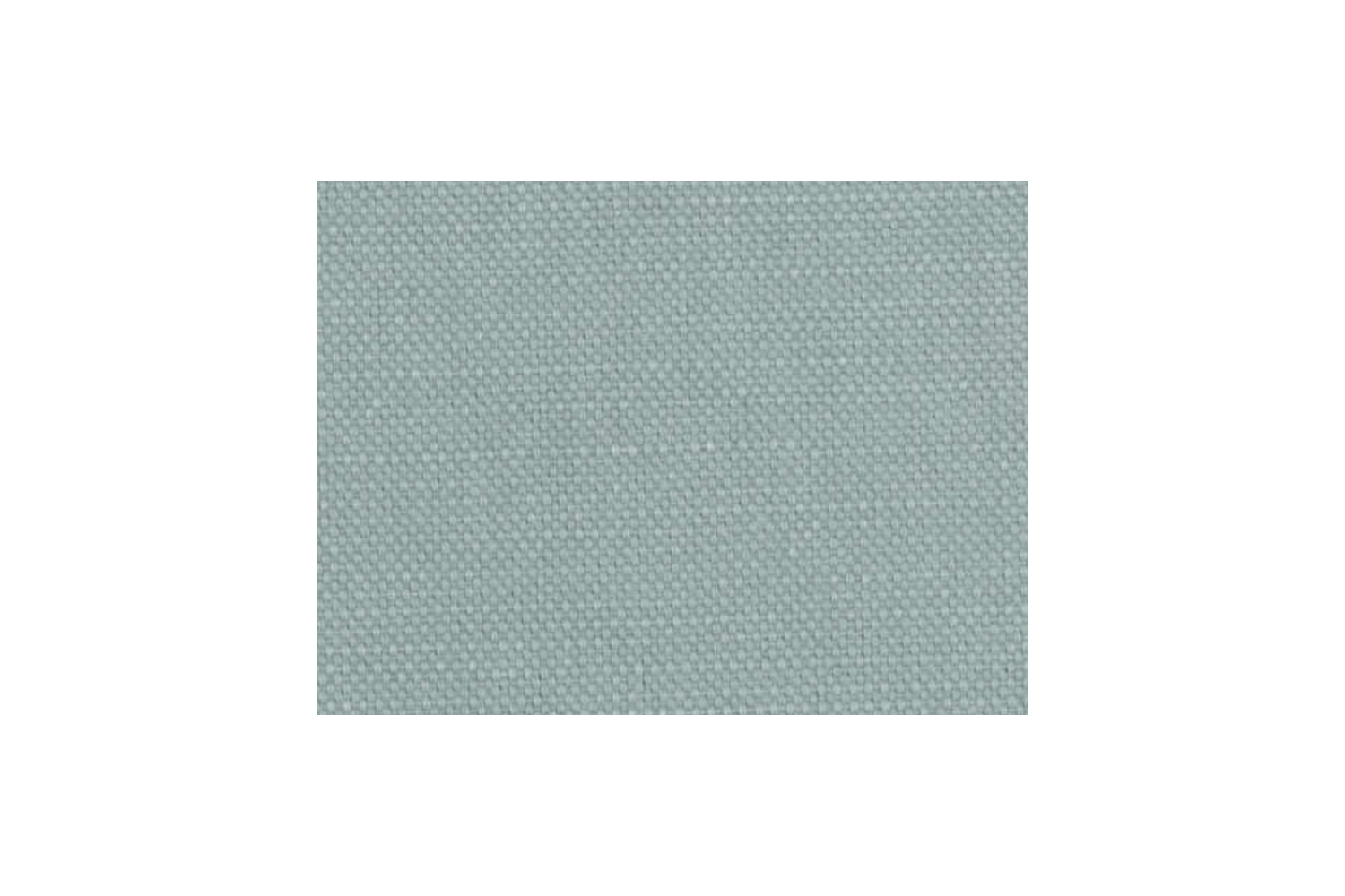 A custom upholstered linen headboard in a soft mist color.