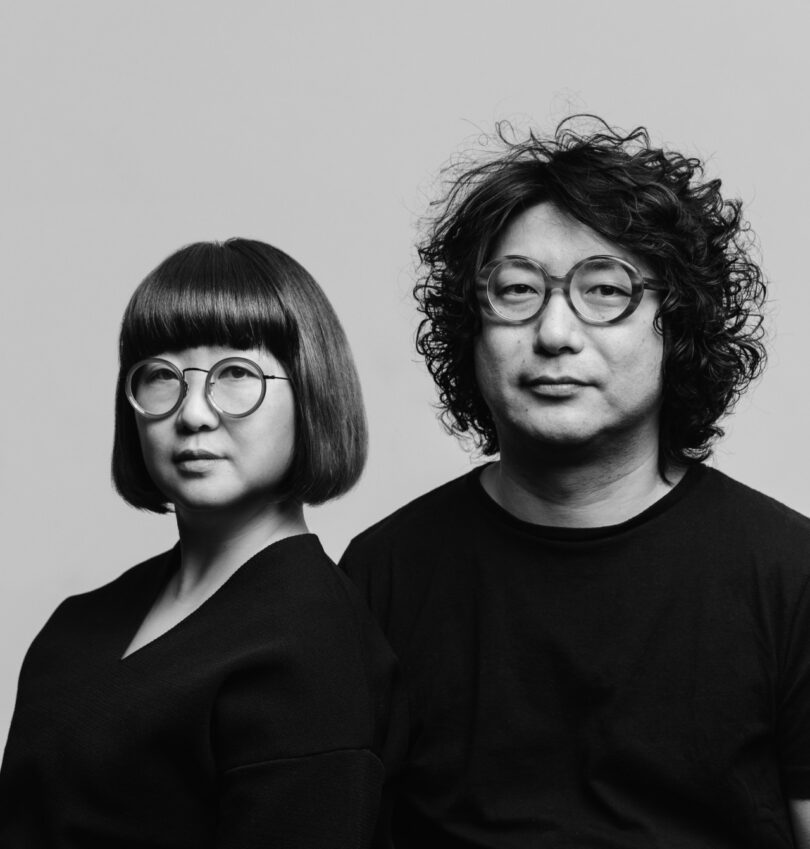 Portrait of designers Haruna Yamada and Hirokazu Kobayashi from studio SPREAD.