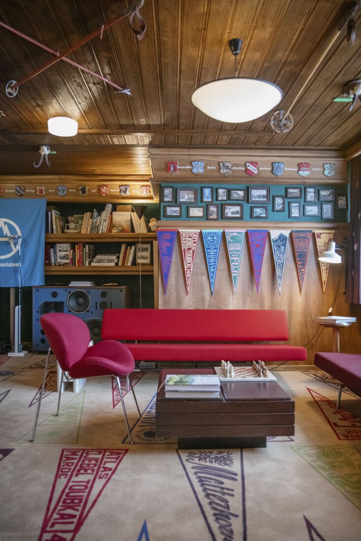 A Martin Visser sofa paired with a vintage JBL 4350 speaker in a curated lounge area.
