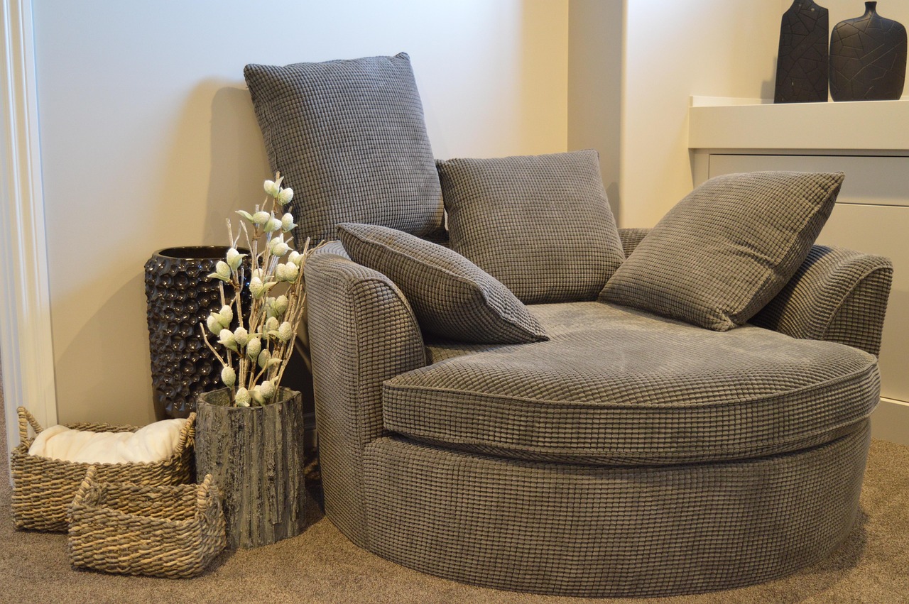 Motorized leather recliner in an extended comfortable position