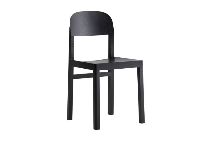 The Muuto Workshop Chair in a black finish showing its minimalist joinery.