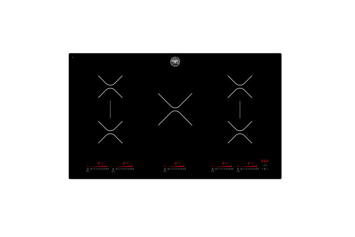 Bertazzoni Professional Series induction cooktop with integrated ceramic bridge zones.