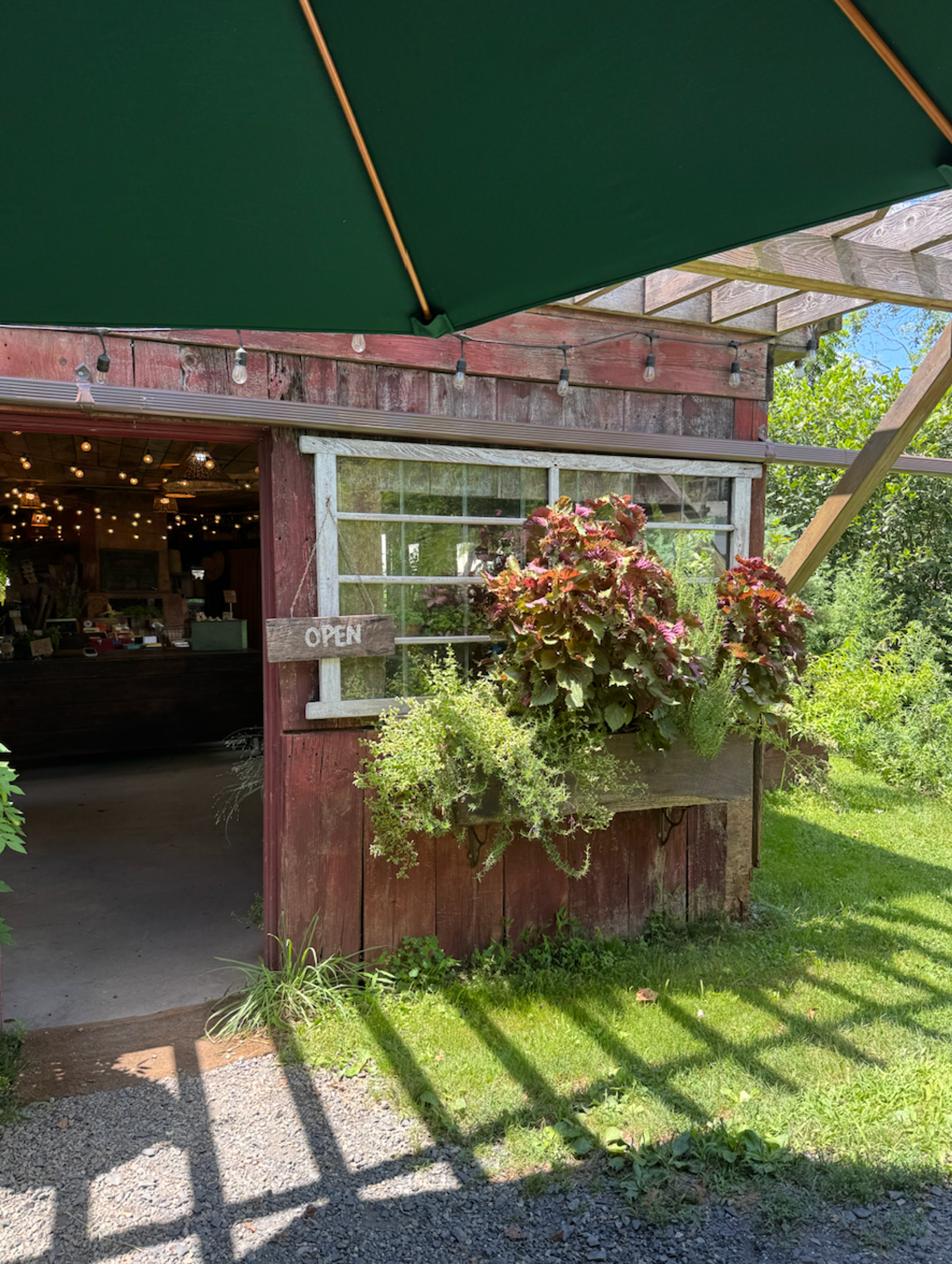 A rustic weathered barn building used as a restaurant in Upstate New York.
