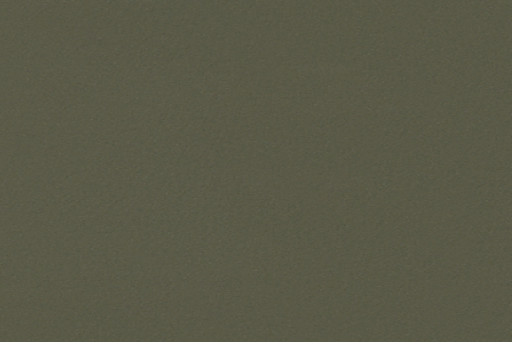 Close-up of kitchen cabinets painted in a deep olive 'Army' green.