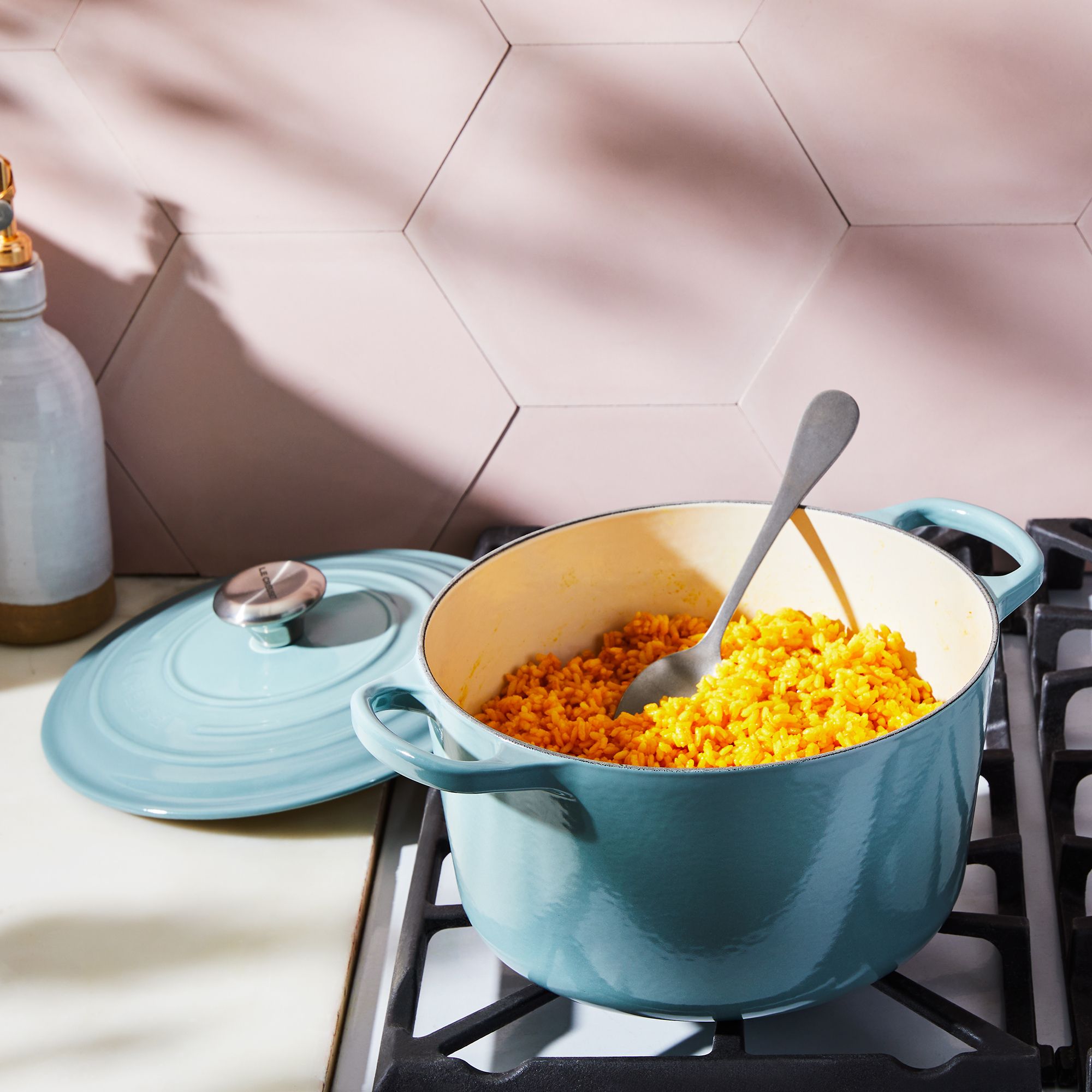 An infographic guide titled Your Pocket Guide to Cleaning & Maintaining Le Creuset Cookware.
