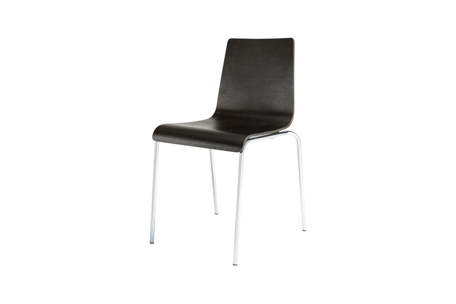 Blu Dot Chair Chair featuring a black molded plywood seat on a simple metal frame.