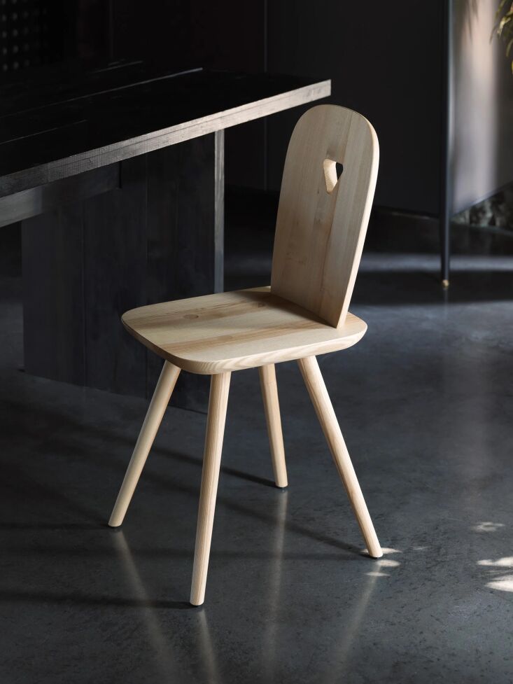 The La-Dina Chair by Luca Nichetto for Casamania, showing a colorful modern update on the Tyrolean form.