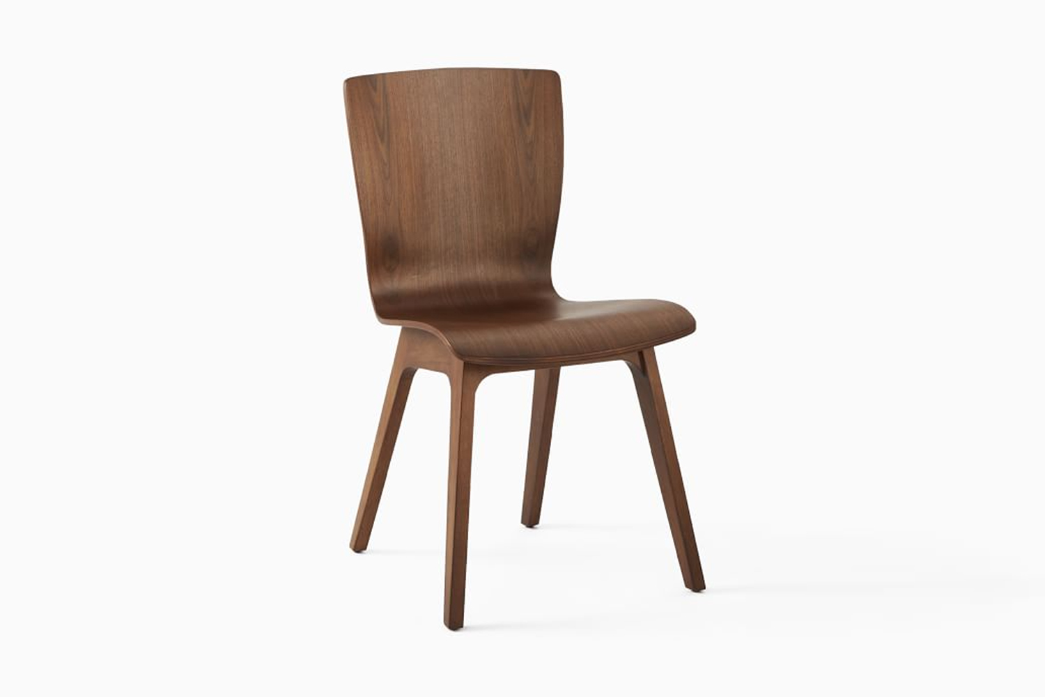 A pair of West Elm Crest Bentwood Dining Chairs in a light oak finish.