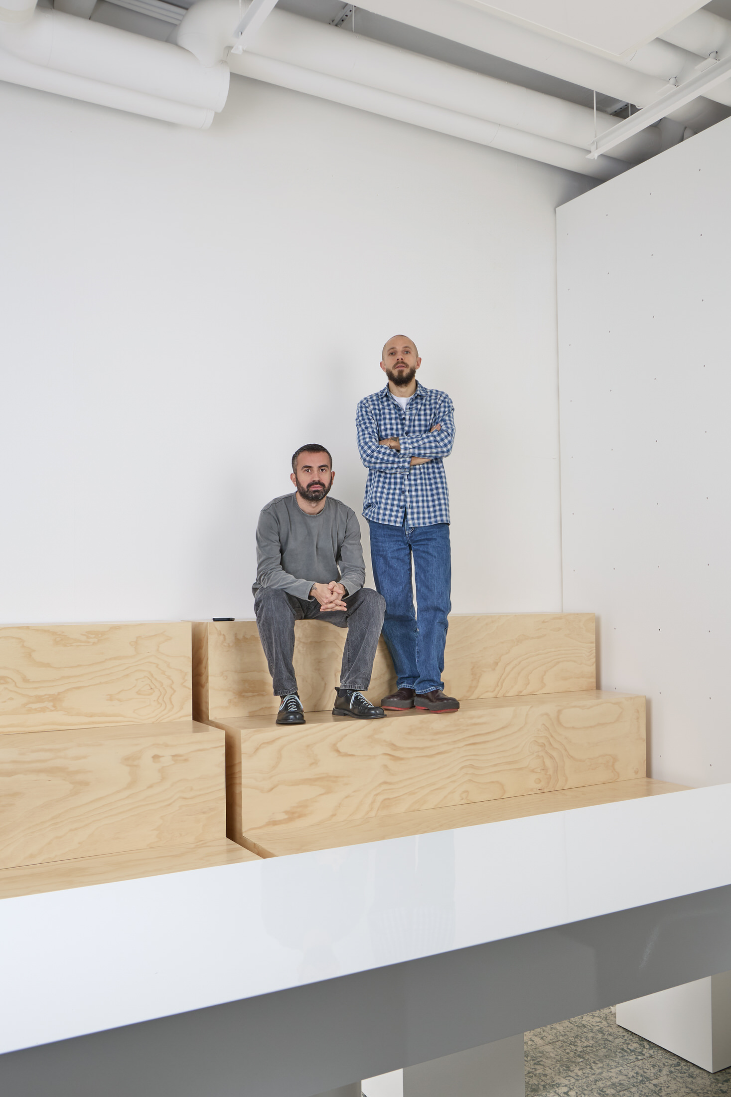 Portrait of Sunnei founders Loris Messina and Simone Rizzo.