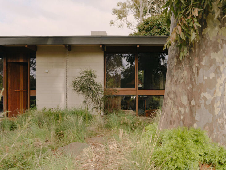 A bright living area with cedar-framed double-glazed windows and restored timber ceilings.