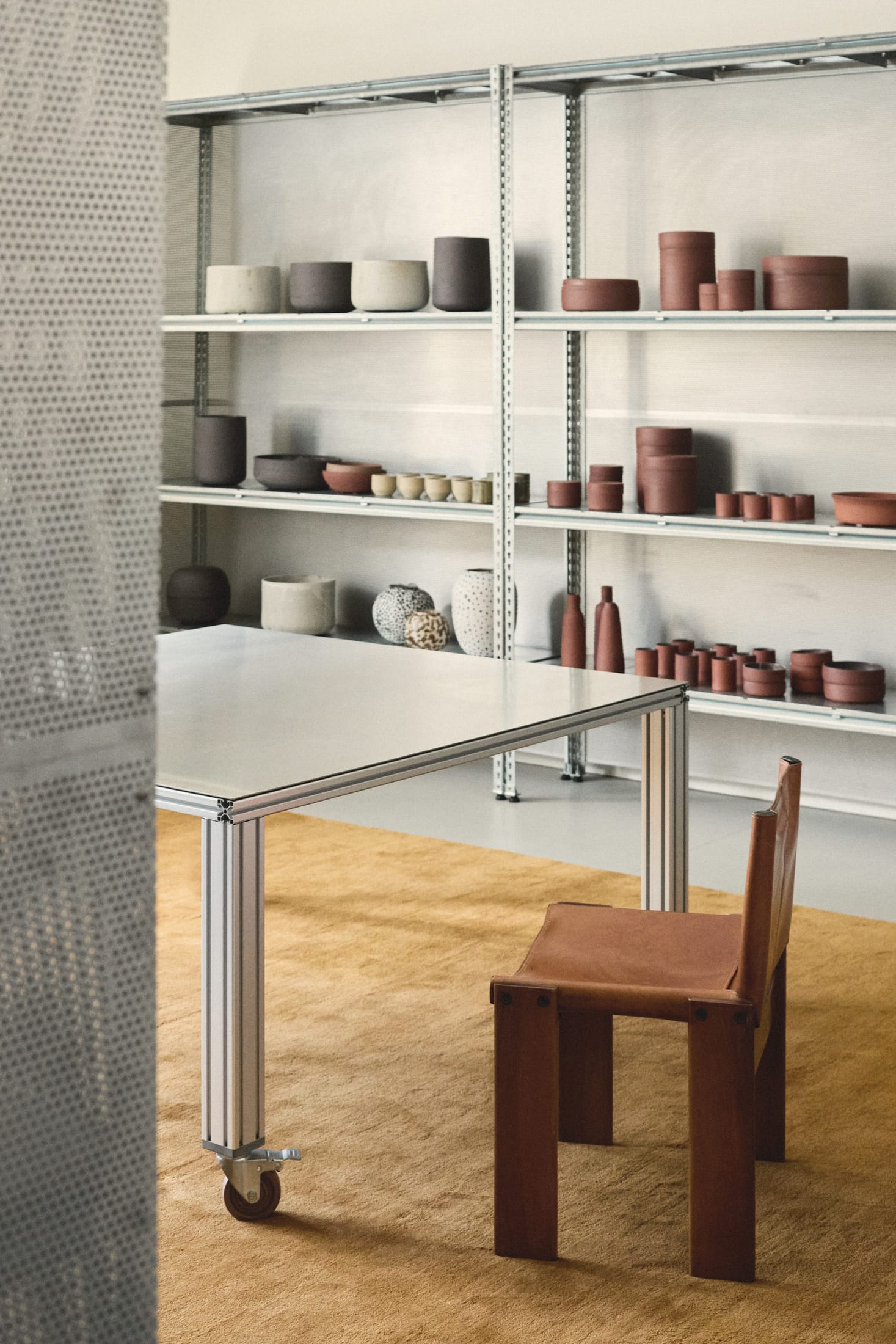 Overall view of the Szilvassy Studio workshop showing the clean lines and industrial-gallery hybrid layout.