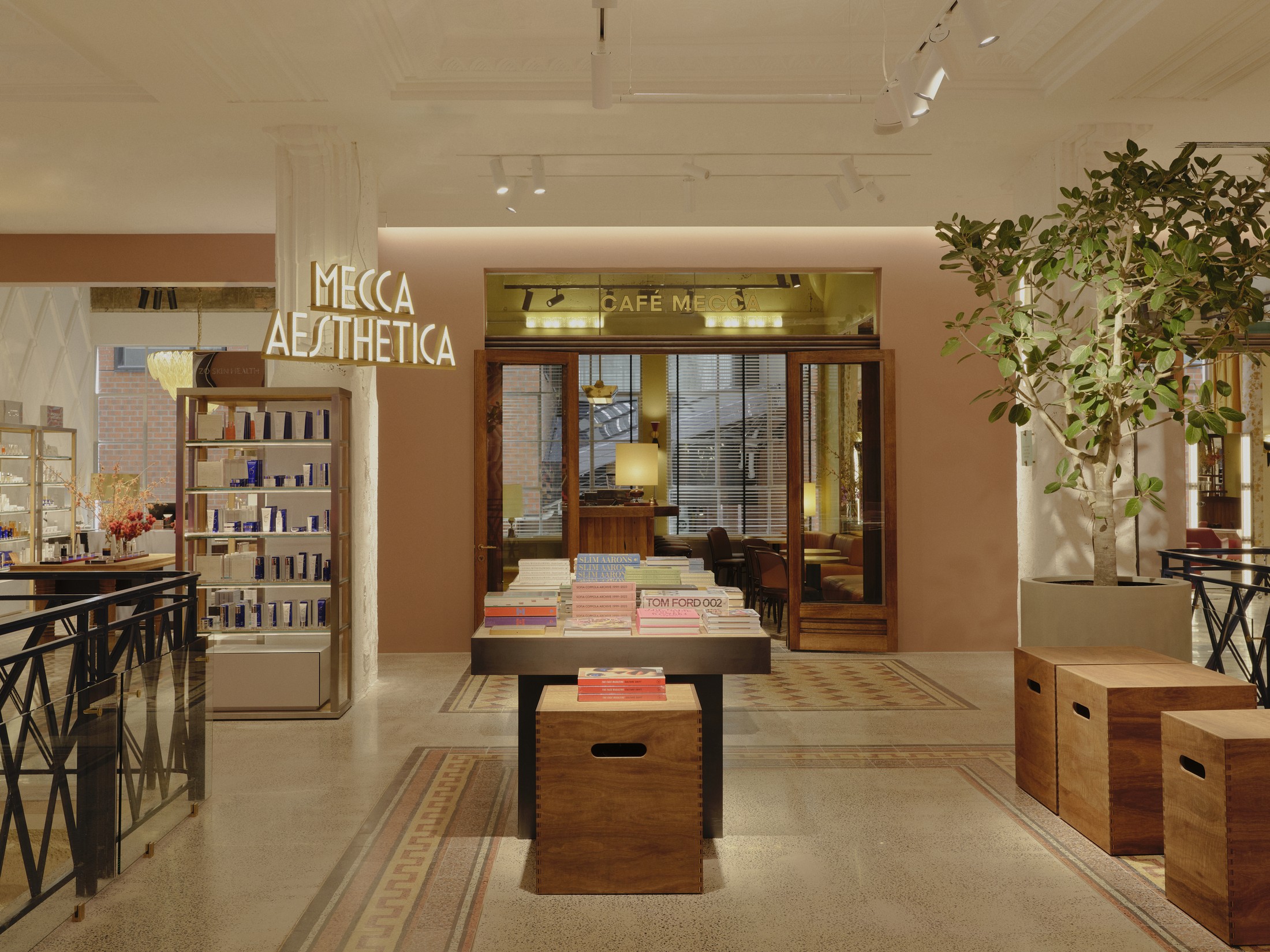 Architectural lighting design at the Mecca Melbourne Flagship store.