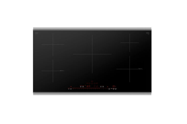 Bosch 800 Series induction cooktop with five cooking zones and sleek glass surface.